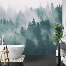 Carregar imagem no visualizador da galeria, Foggy Forest Mountain Wallpaper Mural. #FT-19-VE90