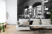 Carregar imagem no visualizador da galeria, Black and White European Café Street Diner Wallpaper Mural. #FT-207-VE90