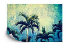 Carregar imagem no visualizador da galeria, Urban Jungle Tropical Tree Wallpaper Mural. Grunge Decor. #FT-3590