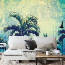 Carregar imagem no visualizador da galeria, Urban Jungle Tropical Tree Wallpaper Mural. Grunge Decor. #FT-3590