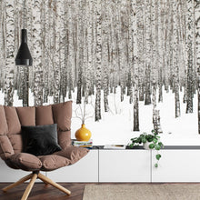 Carregar imagem no visualizador da galeria, White Birch Tree Forest Wallpaper Mural. IQ-1236