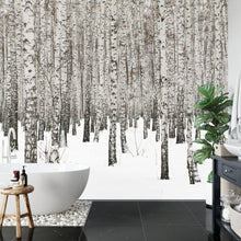 Carregar imagem no visualizador da galeria, White Birch Tree Forest Wallpaper Mural. IQ-1236