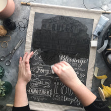 Carregar imagem no visualizador da galeria, Family Rules - Mesh Stencil 12x18