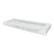 Cargar imagen en el visor de la galería, Fantasy White Marble Modern Rectangular Sink Wall-mount Bathroom Sink (W)18" (L)52" (H)5"