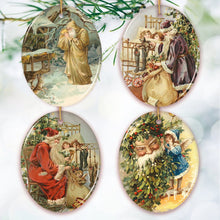 Load image into Gallery viewer, Father Santa Victorian Style Ceramic Christmas Ornament Bundle