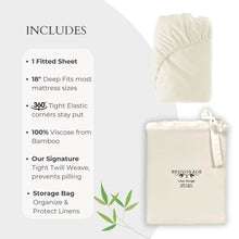 Carregar imagem no visualizador da galeria, Bamboo Fitted Sheet - Ivory