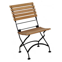 Cargar imagen en el visor de la galería, Five Piece Dining Set with 32 x 48" Steel Top Table and Two/Two Natural African Teak Slat Side/Arm Chairs