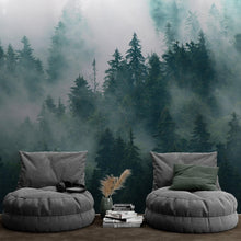 Carregar imagem no visualizador da galeria, Foggy Forest Mountain Wallpaper Mural. #FT-19-VE90
