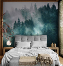 Carregar imagem no visualizador da galeria, Foggy Forest Mountain Wallpaper Mural. #FT-19-VE90