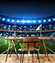 Carregar imagem no visualizador da galeria, Football Stadium Wallpaper Mural. Bright lights over 50 yard line. #6787