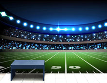 Carregar imagem no visualizador da galeria, Football Stadium Wallpaper Mural. Bright lights over 50 yard line. #6787