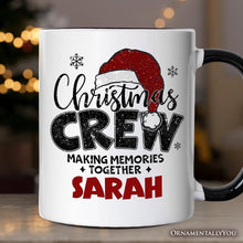 Cargar imagen en el visor de la galería, Christmas Crew Personalized Mug, Glitter Santa Hat Gift with Custom Name for Making Memories