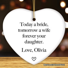 Carregar imagem no visualizador da galeria, Mothers Gift from Bride Personalized Keepsake Wedding Ornament
