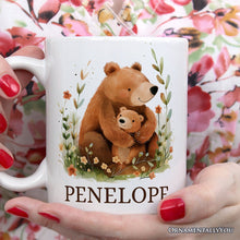 Carregar imagem no visualizador da galeria, Mom and Baby Bear Personalized Mug, Mother's Day Custom Gift with Name