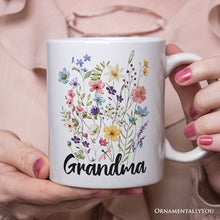 Carregar imagem no visualizador da galeria, Wildflower Bouquet Personalized Mug, Floral Custom Gift with Name