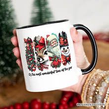Carregar imagem no visualizador da galeria, It's the Most Wonderful Time of The Year Personalized Mug, Reindeer, Santa, Snowman Vintage Gift with Custom Name