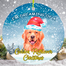 Carregar imagem no visualizador da galeria, I'm Dreaming of a Golden Retriever Christmas Ornament