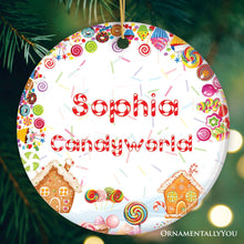 Carregar imagem no visualizador da galeria, Personalized Candyworld Christmas Ornament, Fun for Candy Loving Children