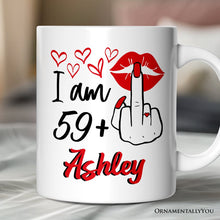 Carregar imagem no visualizador da galeria, 60 Birthday Personalized Mug For Women, 59 Plus Sarcastic Gift With Custom Name