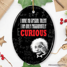 Carregar imagem no visualizador da galeria, Albert Einstein Thought Provoking Quote Passionately Curious, Ceramic Ornament Gift and Decor