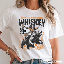 Carregar imagem no visualizador da galeria, Alcohol Humor Retro T-Shirt, Funny Whiskey White and Natural Western Tee for Country Girl