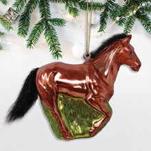 Load image into Gallery viewer, American Quarter Horse Glass Christmas Ornament, Equestrian Gift