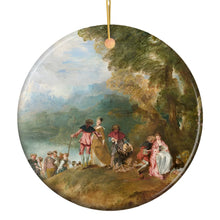 Load image into Gallery viewer, Antoine Watteau Pilgrimage to Cythera Ornament, Famous Painting Christmas Decoration Souvenir