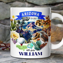 Load image into Gallery viewer, Artistic Arizona State Themes and Landmarks Personalized Mug With Custom Name