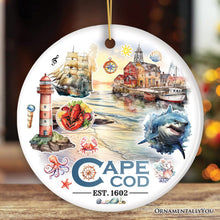Load image into Gallery viewer, Artistic Cape Cod Exhibit Ornament, Massachusetts Landmark and Souvenir Gift