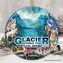 Load image into Gallery viewer, Artistic Glacier National Park Adventure Handmade Ceramic Ornament, Montana Souvenir and Gift