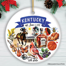 Load image into Gallery viewer, Artistic Kentucky State Themes and Landmarks Christmas Ornament