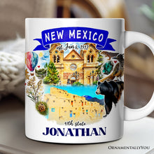 Carregar imagem no visualizador da galeria, Artistic New Mexico State Themes and Landmarks Personalized Mug With Custom Name