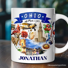 Carregar imagem no visualizador da galeria, Artistic Ohio State Themes and Landmarks Personalized Mug With Custom Name