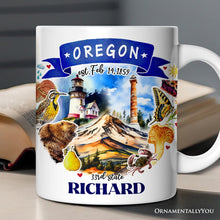 Carregar imagem no visualizador da galeria, Artistic Oregon State Themes and Landmarks Personalized Mug With Custom Name