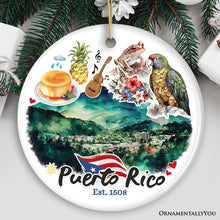 Load image into Gallery viewer, Artistic Puerto Rico Tropical Scenery Ornament, Caribbean Paradise Souvenir Gift