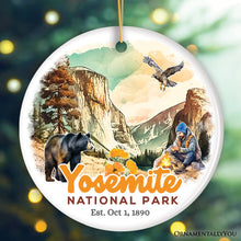 Cargar imagen en el visor de la galería, Artistic Yosemite National Park Ornament, California Christmas Gift for Hikers