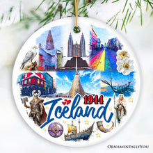 Carregar imagem no visualizador da galeria, Artistically Majestic Iceland Landmarks Ornament, Cultural Norse and Viking Christmas Gift and Reykjavik Souvenir