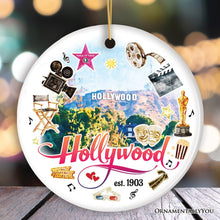 Load image into Gallery viewer, Artistic and Glamorous Hollywood Ceramic Ornament, Los Angeles Music and Entertainment Culture Gift
