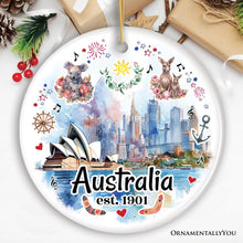 Carregar imagem no visualizador da galeria, Australia Artistic Watercolor Painting Ornament, Christmas Holiday Gift