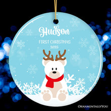 Carregar imagem no visualizador da galeria, Baby’s 1st Christmas Polar Bear Personalized Ornament
