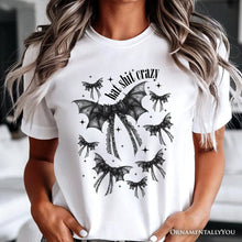 Load image into Gallery viewer, Bat Shit Crazy Coquette Bats T-Shirt, Funny Halloween Tee for Wild and Wicked Spirits