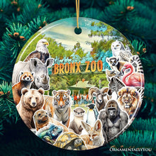 Carregar imagem no visualizador da galeria, Bronx Zoo Animal Collage Ceramic Ornament, New York City Traveler Souvenir