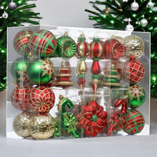 Cargar imagen en el visor de la galería, Christmas Sensation Mega Holiday Ornament Set, 108 Unique Baubles, Trees, Candycanes, and Snowflakes