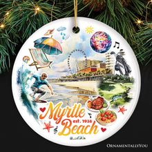 Cargar imagen en el visor de la galería, Classic Myrtle Beach Artistic Handcrafted Christmas Ornament, South Carolina Souvenir and Keepsake Decor
