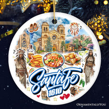 Cargar imagen en el visor de la galería, Classic Santa Fe New Mexico Ceramic Ornament, Souvenir and Christmas Tree Decor