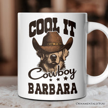 Cargar imagen en el visor de la galería, Cool It Cowboy Personalized Mug, Retro Western Golden Retriever Country Lovers Gift With Custom Name