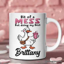 Load image into Gallery viewer, Coquette Pink Goose Personalized Mug, Sassy Gift With Custom Name
