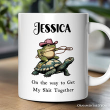 Load image into Gallery viewer, Cowboy Frog And Turtle Personalized Mug, Sarcastic Quote Gift With Custom Name