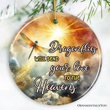 Load image into Gallery viewer, Dragonflies to the Heavens Quote Ornament, Heavenly Christmas Memorial Gift
