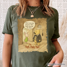 Load image into Gallery viewer, Edgar Allan Pooh T-Shirt, Vintage Halloween Mystery Piglet and Eeyore Tale Tee